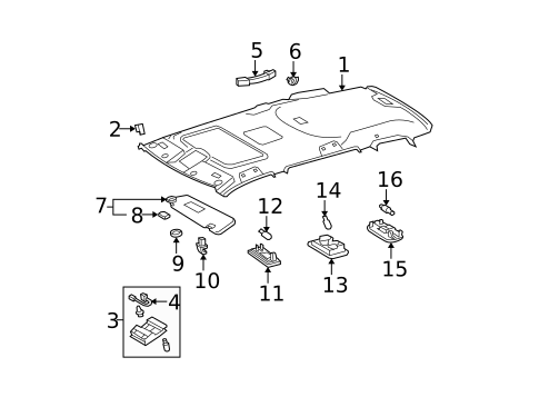 Interior Trim - Roof for 2010 Toyota Highlander #3