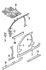 K2AA7005XA - Body: Inner Center Pillar for Kia: Sephia Image
