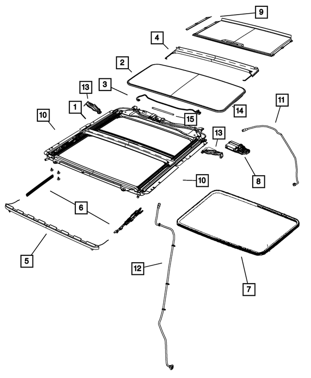 68049129AA - Body Sheet Metal Except Doors: Sunroof Mechanism Cover for Mopar Image image
