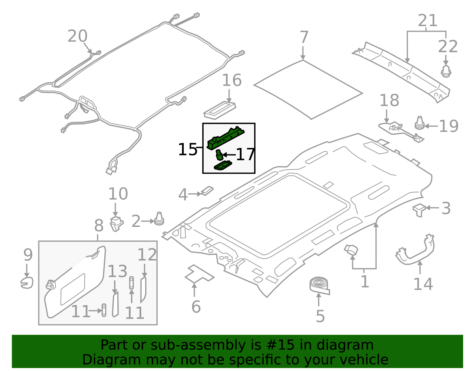 2019-2025 Subaru Ascent Reading Lmp Assembly 94456XC01AME