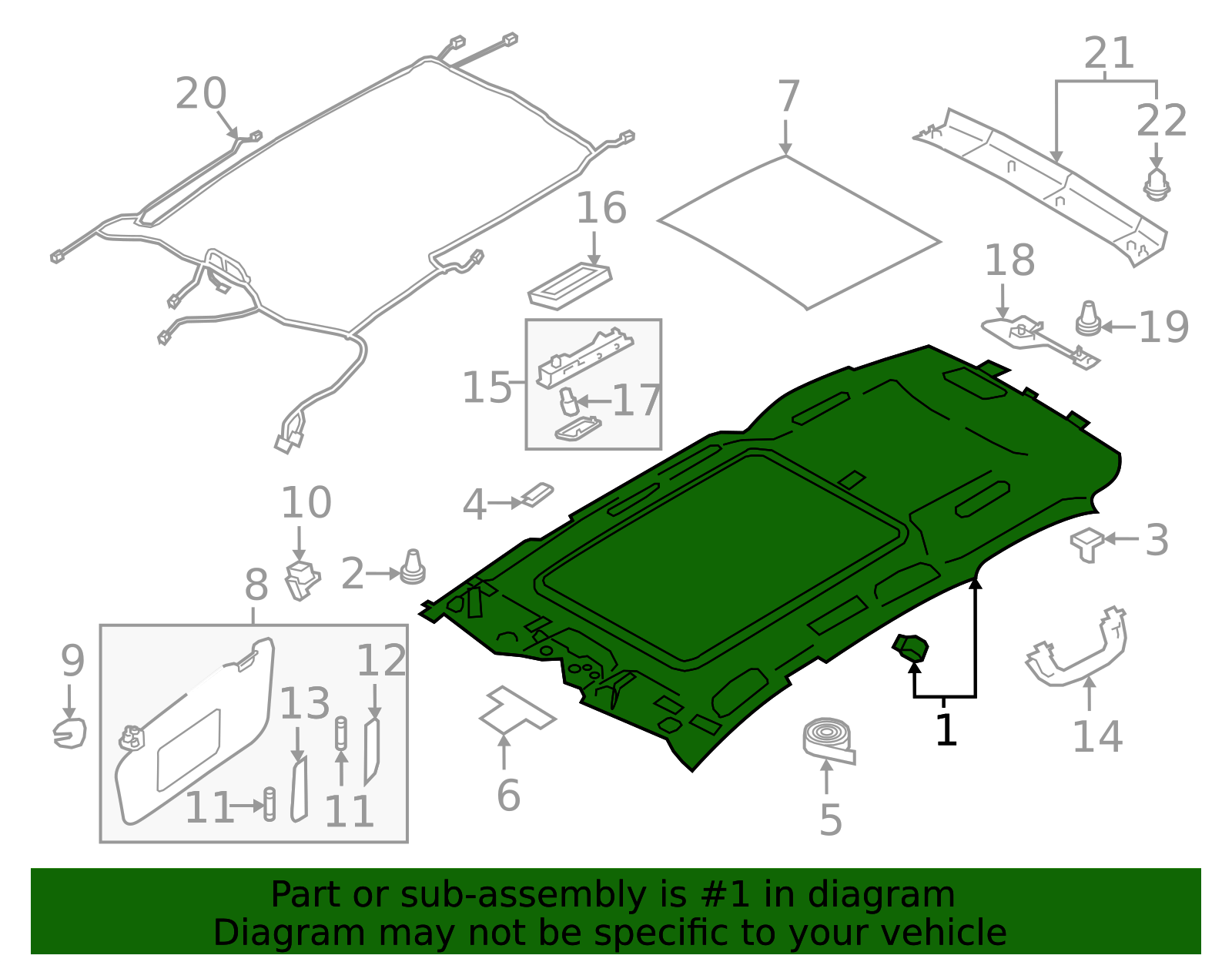 ハルページ Headliner 94441XC13BME | Subaru Online Parts