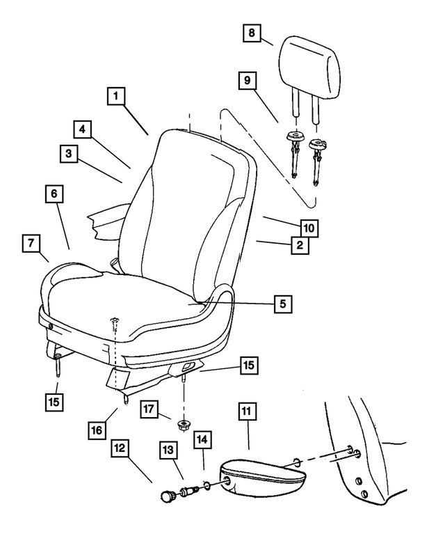 1FE141D1AA - Interior Trim: Front Headrest for Mopar Image