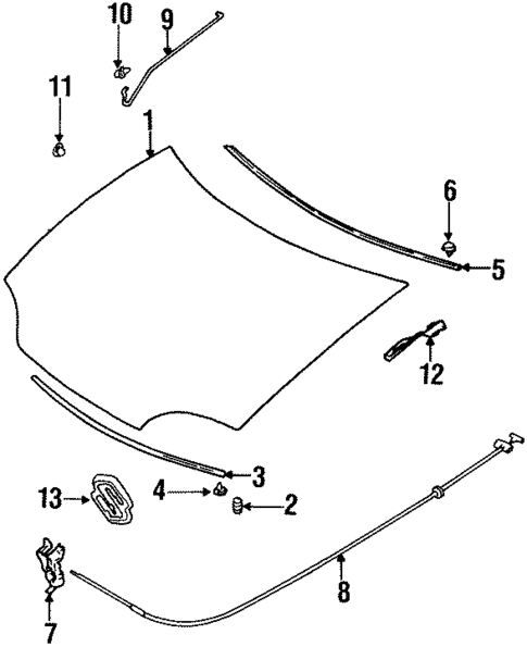 Hood & Components for 1996 Suzuki Swift #0