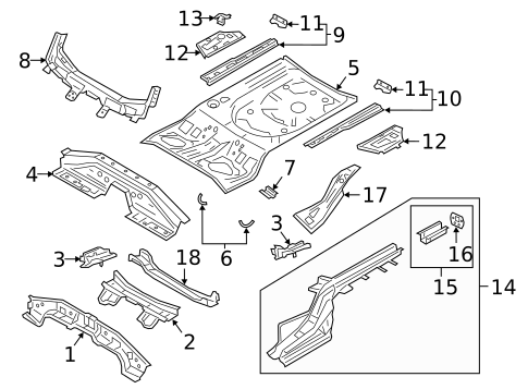 Rear Floor & Rails for 2024 Mazda 3 #0