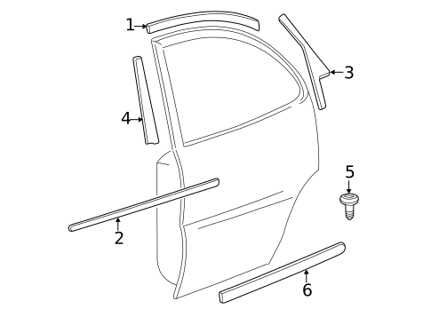 Exterior Trim - Rear Door for 2001 Chevrolet Impala #0