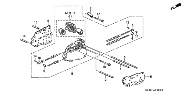 AT Secondary Body (A4RA) for 1997 Honda Civic #0