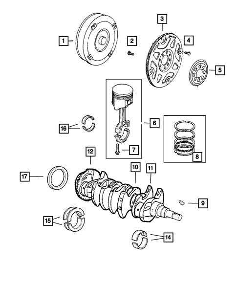 Crankshaft, Piston, and Drive Plate for 2006 Chrysler Sebring #0
