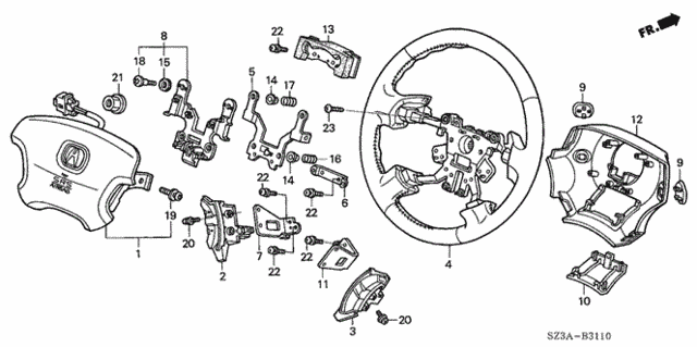 Steering Wheel (SRS) for 2004 Acura RL #0