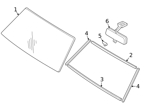 Glass - Windshield for 2001 Toyota Land Cruiser #0