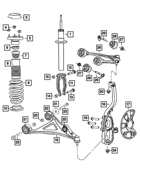 Front Suspension, Strut and Cradle for 2022 Chrysler 300 #1