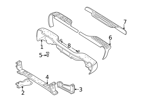 Bumper & Components - Rear for 2001 GMC Yukon #0