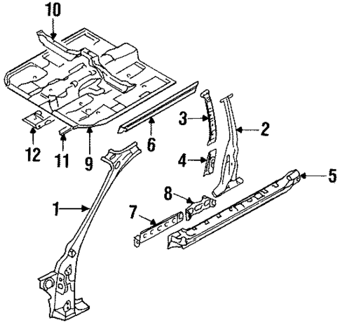 Hinge Pillar for 1997 Mitsubishi Galant #0