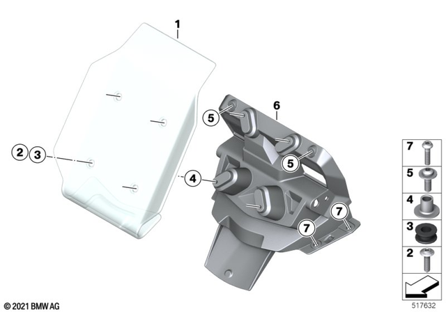 46639445311 - : Mount, Windshield for BMW-Motorrad Image