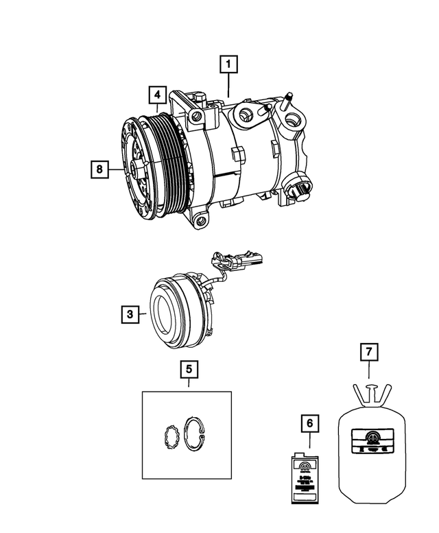 5264454 - Air Conditioners and Heaters: A/c Clutch Snap Ring Kit for Mopar Image