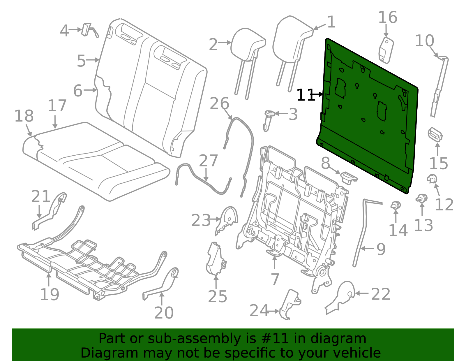 64504XC01A - Seat Back Panel 2019-2025 Subaru Ascent | Bam Wholesale Parts