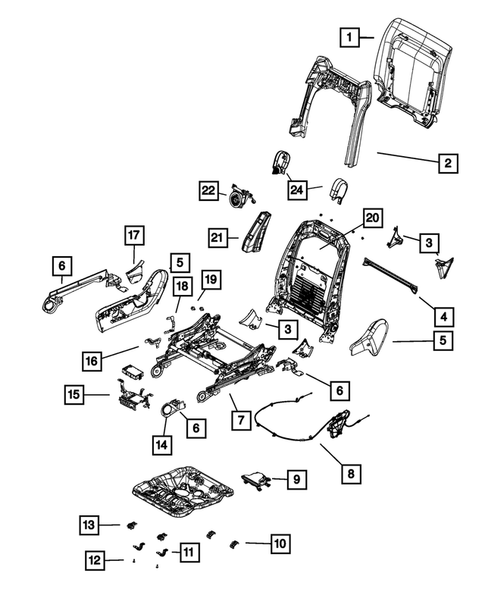 Front Seats - Adjusters, Recliners, Shields and Risers for 2013 Jeep Grand Cherokee #0