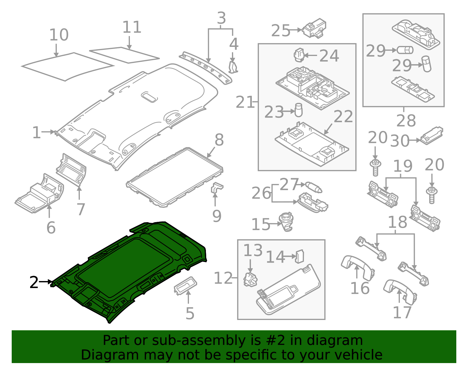 2015-2019 Volkswagen Headliner 5GM-867-501-AA-ZA4 | OEM Parts Online