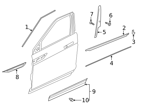 Exterior Trim - Front Door for 2023 Land Rover Range Rover Evoque #0