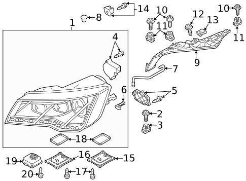 Headlamp Components for 2015 Audi RS7 #2