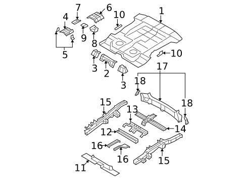 Rear Body & Floor for 2009 Hyundai Santa Fe #0