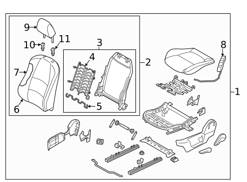 Driver Seat Components for 2018 Mazda 3 #0