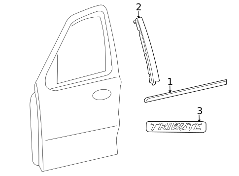 Exterior Trim - Front Door for 2009 Mazda Tribute #0