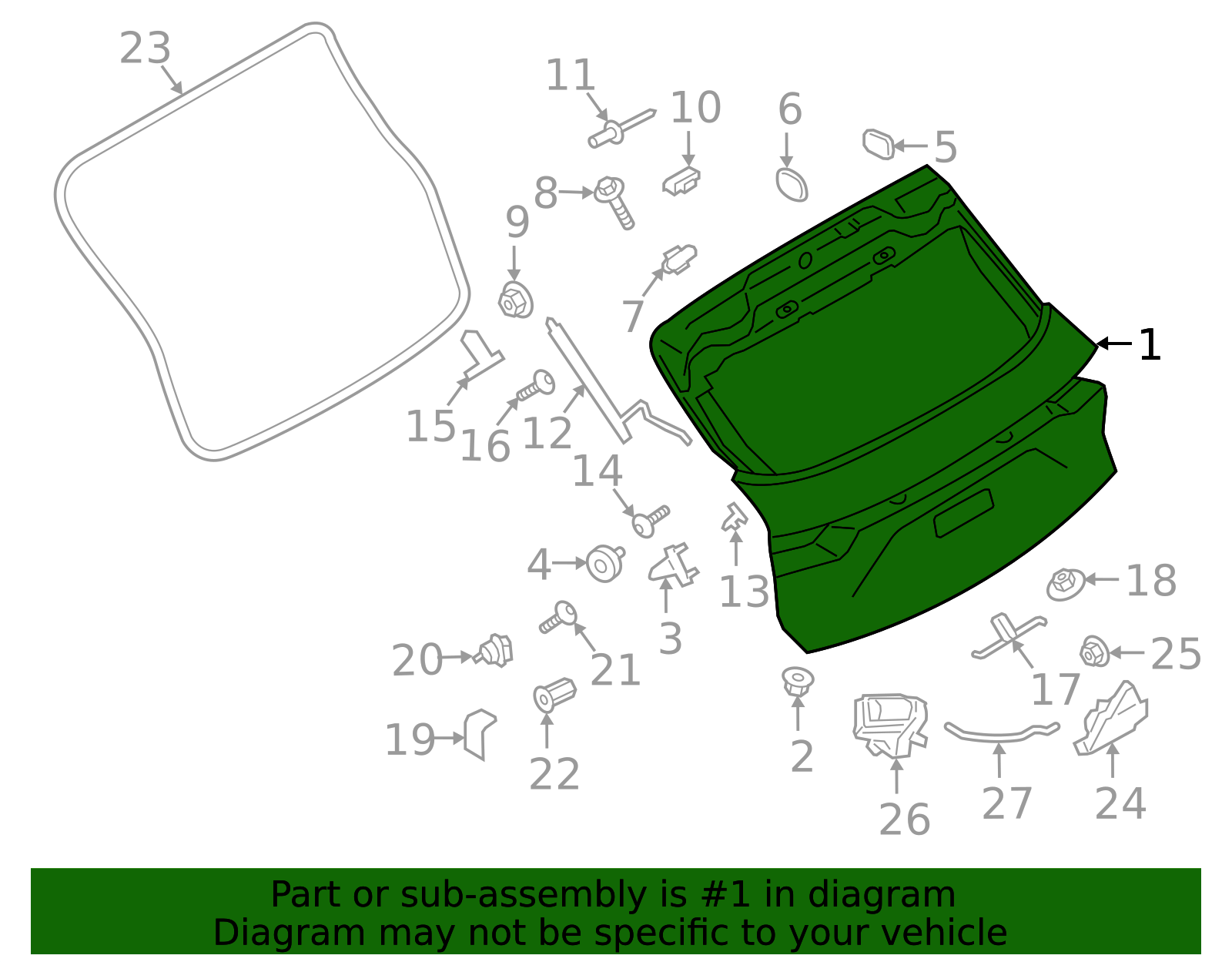Lift Gate - Porsche (PAB-827-025-GRV)