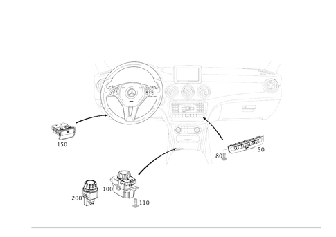 Switch in Instrument Panel and Center Console for 2014 Mercedes-Benz CLA250 #0