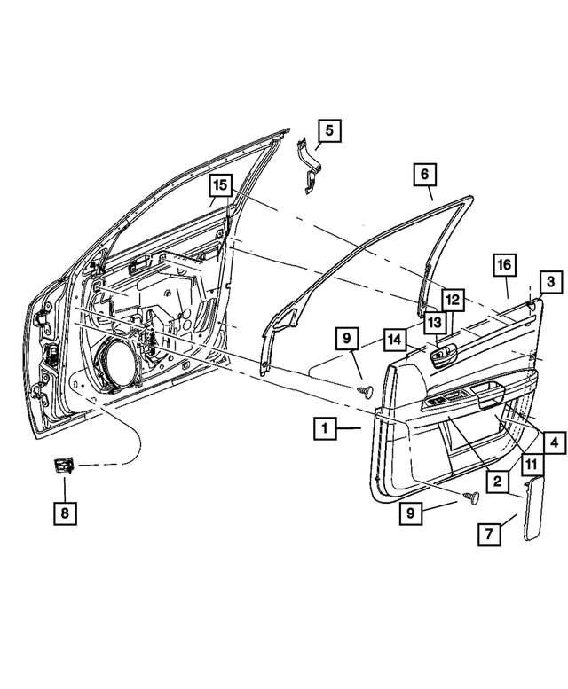 1LE961DVAA - Interior Trim: Front Door Trim Panel, Right for Mopar Image