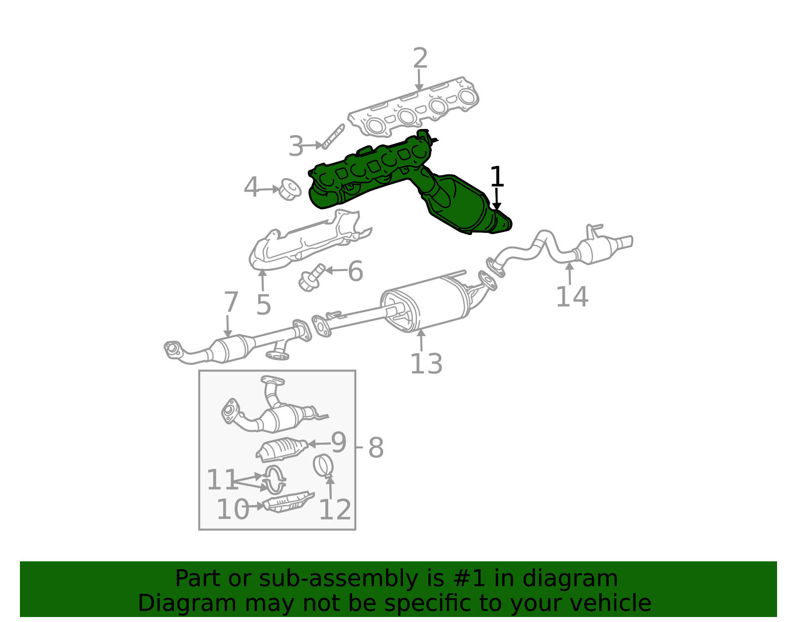 17140-50060 - Catalytic Converter with Integrated Exhaust Manifold ...