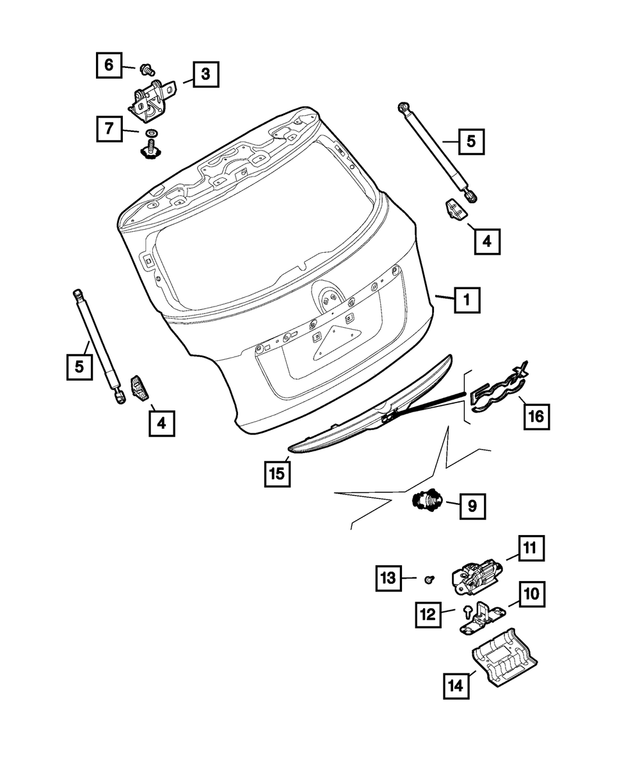 7KQ43U00AA - Doors, Door Mirrors and Related Parts: Liftgate Handle for Mopar Image image