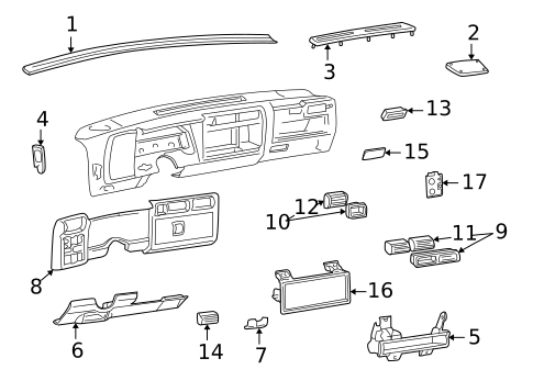 Controls for 1996 Chevrolet S10 #0