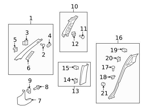 Interior Trim - Pillars for 2009 Pontiac G8 #0