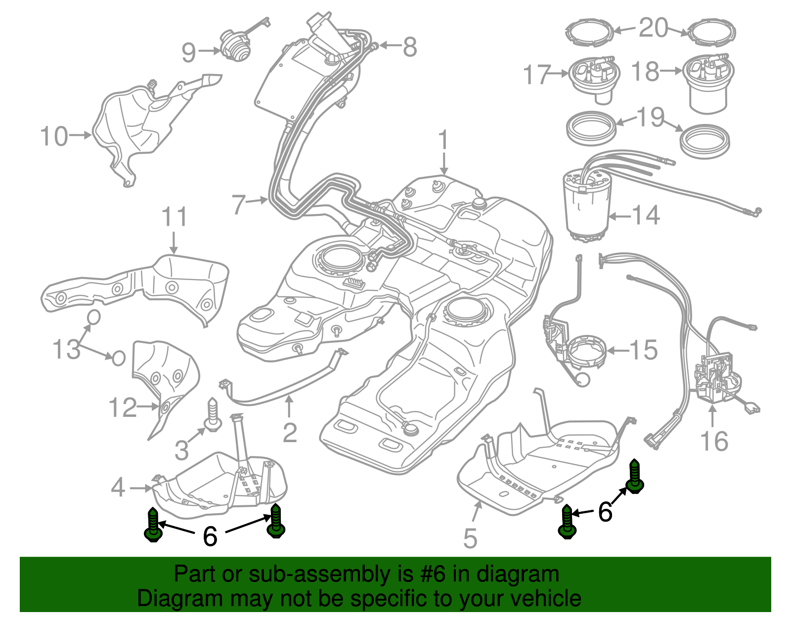 Tank Shield Bolt - Porsche (N-019-530-8)