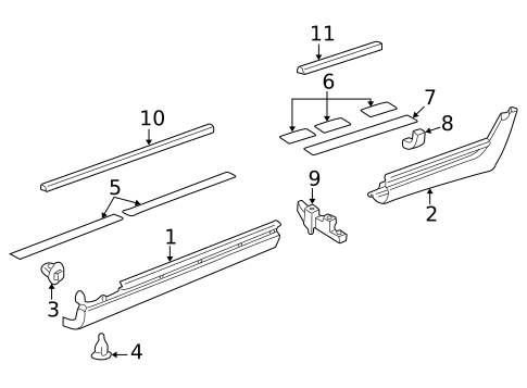 Exterior Trim - Pillars for 2002 Lexus LS430 #0