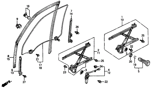 Front Door Windows for 1992 Honda Accord #0