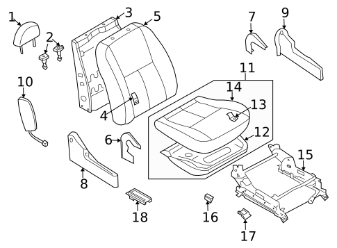 Front Seat Components for 2003 INFINITI G35 #5