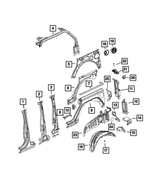 68728711AA - Body Sheet Metal Except Doors: Sport Bar Side Bar, Left for Jeep: Wrangler Image