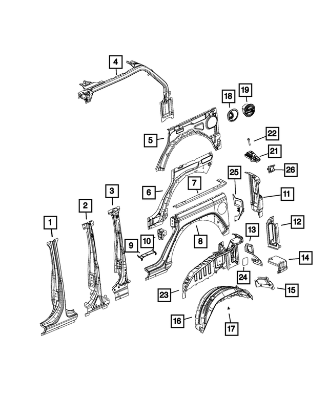 « 68728711AA – Body Sheet Metal Except Doors : Barre Sport Barre Laterale, Côté Gauche pour Mopar Image »