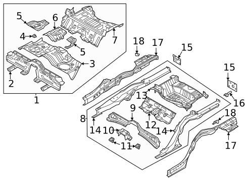 Rear Floor & Rails for 2024 Genesis G80 #0