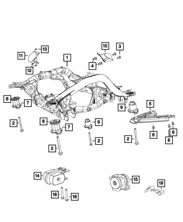 « 5181817AA – Front Suspension : Berceau Isolateur pour Mopar Image »