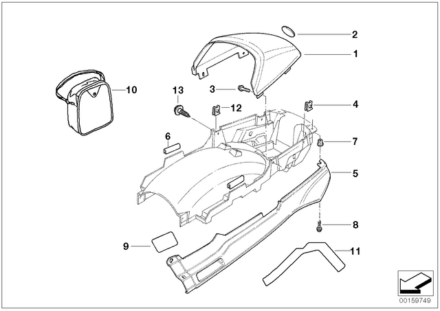 52532313704 - : Lateral Part Right Prime Coated for BMW-Motorrad Image