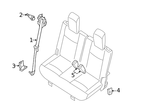 Third Row Seat Belts for 2014 Nissan Pathfinder #0