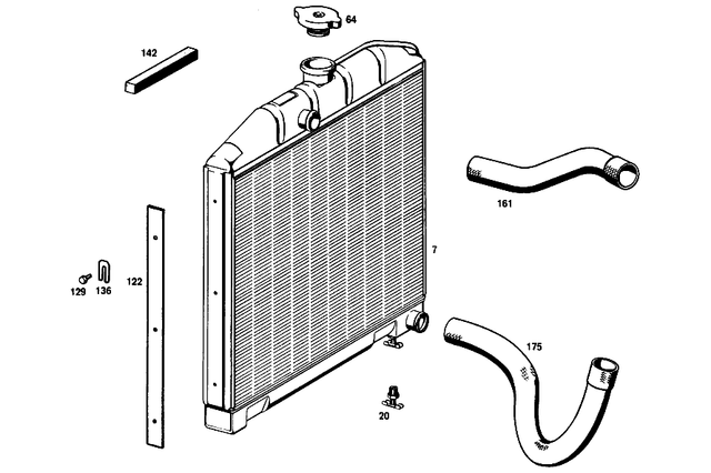 1165010482 - Radiator: Hose for Mercedes-Benz: 280SE Image