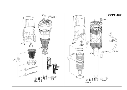 Spring Strut and Spring Strut Mounting Rear for 2016 Mercedes-Benz S550e #0