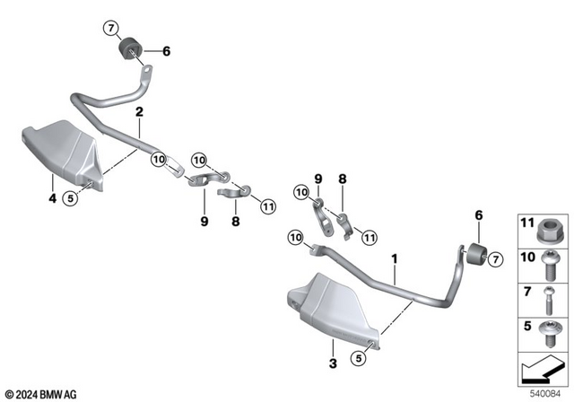 32717109413 - Steering: Bracket, Hand Protector Left -  for BMW-Motorrad Image