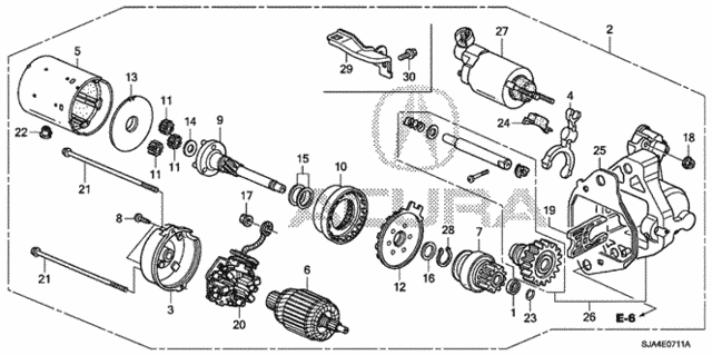 Starter Motor (Denso) (2) for 2012 Acura RL #0