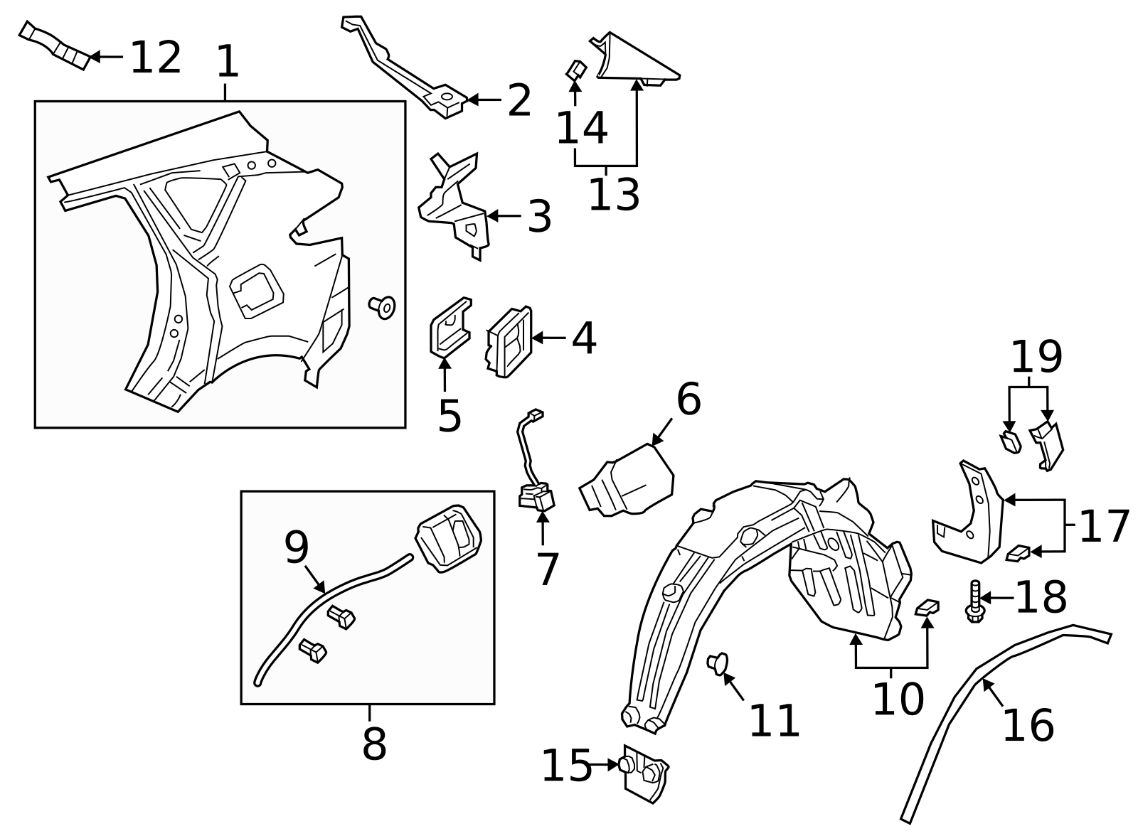 2019-2021 Acura RDX Garnish Assembly, R Rear Quarter Pillar Side 75610 ...