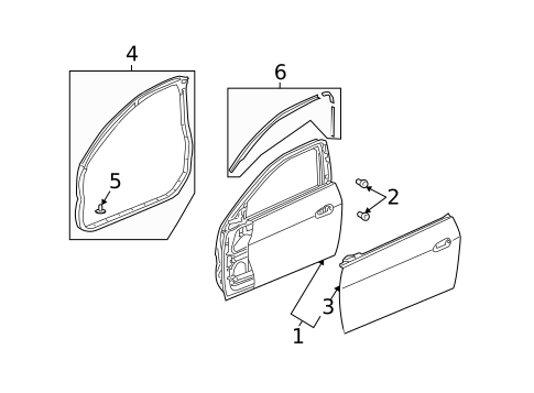 Door & Components for 2005 Honda Accord #2