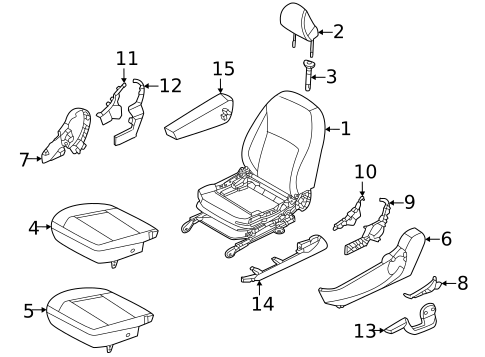 Driver Seat Components for 2021 Nissan Versa #0